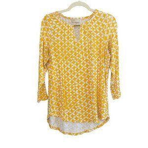 Michael Kors Yellow White Top Small